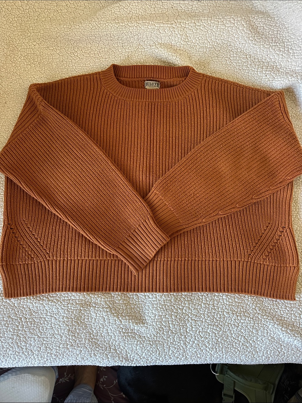 Duluth Trading Co Cider color Ribbed Crewneck Sweater